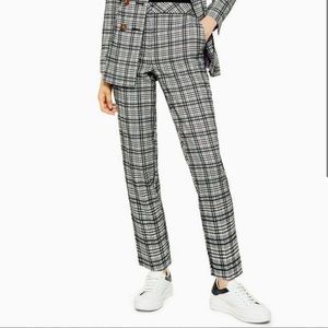 Topshop Plaid Check Cigarette Trousers